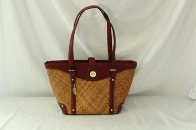 Etienne Aigner Woven Rattan Tote Shoulder Bag 9” Tall X 4”x9.75 - Image 1 of 4