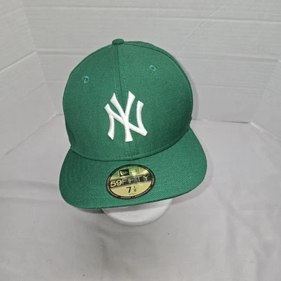 New York Yankees Hat MLB New Era Green Size 7 1/8 59Fifty Baseball Cap - Image 1 of 4