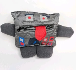 Vintage Kissen Monster Roboter Reißverschluss Mund Markenlos Mehrfarbig 10x8 Retro - Bild 1 von 5