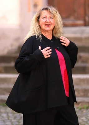 KISCHELLA - Lagenlook JACKE Gr 44 bis 54 - schwarz - Bild 1 von 4