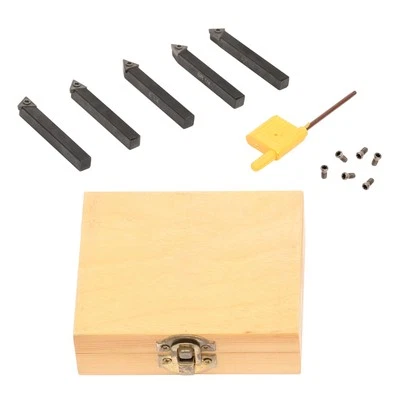 5* 1/4" Straight Lathe Indexable Carbide Insert Turning Tooling Bit Holder Set - Image 1 of 4