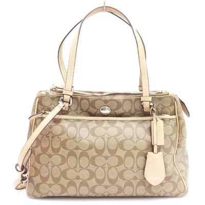 Coach Signature 2Way Shoulder Bag Handbag PVC Brown Women's Unused - Image 1 of 4