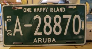ARUBA 2008 Green License Plate  One Happy (Caribbean) Island - Bild 1 von 1