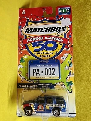 Matchbox Across America 50th Birthday Series PENNSYLVANIA Chevy Tahoe Police🔥A4 - Image 1 of 4