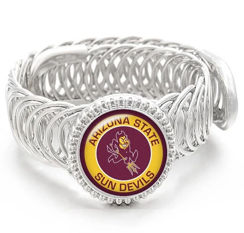 Arizona State Sun Devils Mens Silver Adjustable Chain Bracelet Jewelry Gift D11 Cover