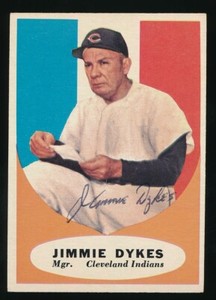 1961 TOPPS AUTOGRAPH JIMMIE DYKES #222 CLEVELAND INDIANS AUTHENTICY GUARANTEE