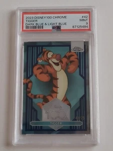 2023 Disney 100 Topps Chrome Tigger Card #42 Dark Blue & Light Blue PSA 9 48/75 - Picture 1 of 5