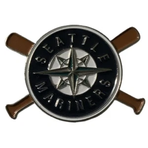 Vintage 1995 MLB Seattle Mariners Logo Crossed Bats Souvenir Pin - Picture 1 of 2