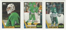 9 1987-88 TOPPS HOCKEY HARTFORD WHALERS CARDS (LIUT/TIPPETT+++)