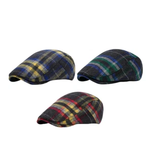 Sombreros retro para hombres Newsboy Otoño Invierno Boinas británicas Gorras Cálidas de lana plana - Imagen 1 de 15