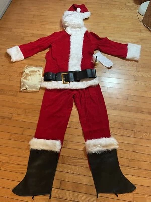 Deluxe Santa Suit Adult Size Small 11 Piece Complete Suit - Image 1 of 4