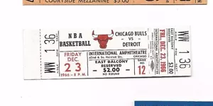 Biglietto basket 1966 12/23 Chicago Bulls Detroit Pistons Jerry Sloan 12pt 14rb - Foto 1 di 2