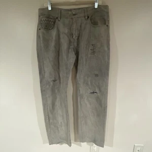 INC International Concept Berlin Slim Straight Distressed Denim Jeans 36X32 Gray - Picture 1 of 6