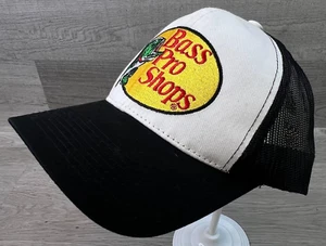 Bass Pro Shops Black Embroidered Logo Adjustable Snapback Mesh Trucker Hat Cap - Picture 1 of 10