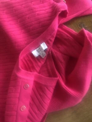 Kim Rogers Long Sleeve Cable Knit Button Sweater in Mosaic Pink Size XXL ~ NEW - Image 1 of 4