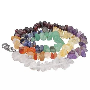 Chakra bunte Splitterkette mit Karabiner Verschluss Edelstein Heilstein 45 cm - Bild 1 von 2