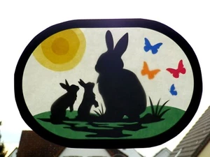 WALDORF transparentes Fensterbild Transparent Ostern Hasen Familie (20) - Bild 1 von 1