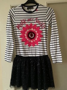 NUEVO - DESIGUAL Vestido Manga Larga Estampado Abstracto Niñas 11-12 Años - Imagen 1 de 6