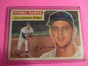 1956 Topps #49, Pedro Ramos, Nationals Good, (white back),