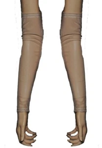 Sexy Bare Nude Net Mesh Stretch Arm Warmers Gloves Fingerless Club Party G130 - Picture 1 of 4