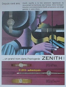 PUBLICITE ZENITH MONTRE HORLOGER BIJOUTIER LE VIOLON DE 1965 FRENCH AD PUB RARE - Imagen 1 de 1