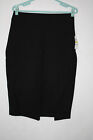 NWT Bar III Sz M Bora Bora Black Rayon Blend Pencil Skirt Front Slit Unlined