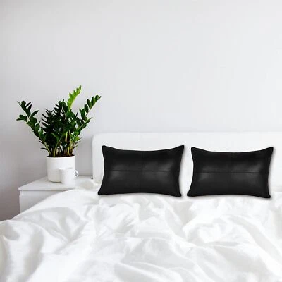 Черный план из овечьей кожи прямоугольник подушка чехол диван подушка чехол дома декор - Изображение 1 из 4