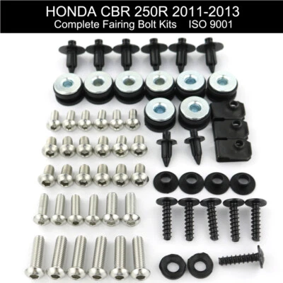 Ajuste para Honda CBR 250R 2011 2012 2013 kit completo de fixação de parafuso de carenagem corpo - Imagem 1 de 4