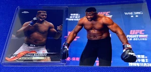 Francis Ngannou 2018 UFC Topps Chrome Refractor Card #32 & Fighter Photo Lot - Picture 1 of 5