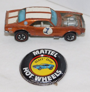 Mattel Hot Wheels Red Line Diecast Toy Car Heavy Chevy Copper Color & Coin