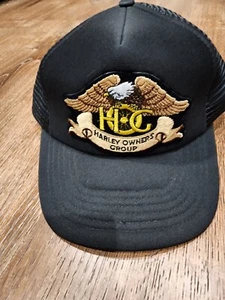 Vintage Harley-Davidson Hat Trucker Hat HOG Logo Snapback Black Mesh - Picture 1 of 6