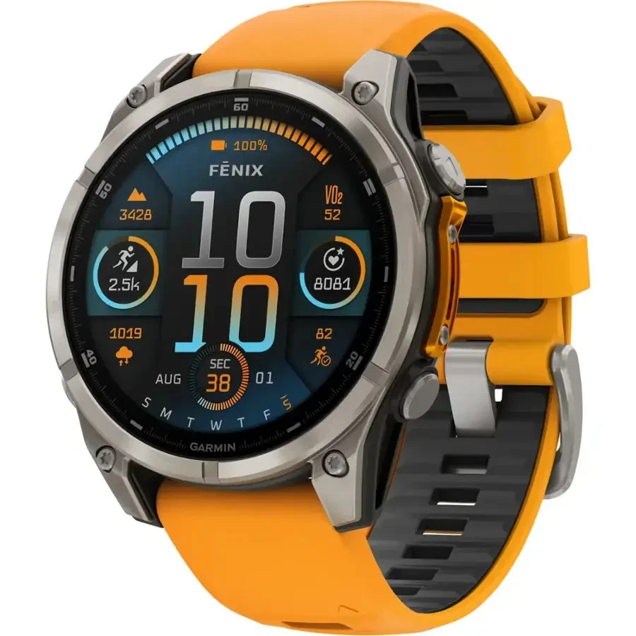 New Sealed Garmin fenix 8 AMOLED Sapphire GPS Smartwatch 47mm Titanium Orange - Image 1 of 1