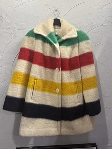 Vintage 40er Jahre 50 Hudson Bay Wolldecke Jacke Mantel - Bild 1 von 9