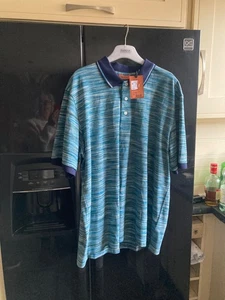 Missoni Men's polo shirt 3XL, blue, bnwt, rrp £269 - Picture 1 of 5