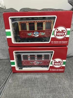 LGB G Escala 35075 - 35076 Navidad 2 Temporadas Saludos Coches de Pasajeros LN/OB Foto 1 de 4