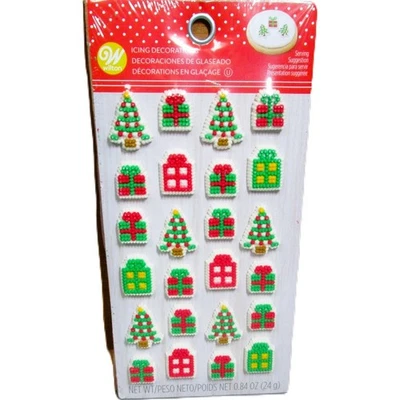 Wilton Glaseado Decoraciones Matriz de Puntos Árboles de Navidad y Regalos Paquete de 24 Foto 1 de 2