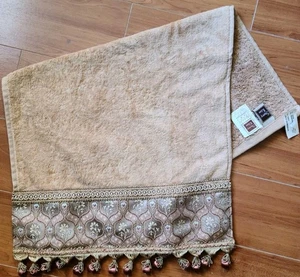 VINTAGE NOS SHERRY KLINE HEARTFIELD HANDTUCH BROKAT PERLEN GÄSTEBAD - Bild 1 von 7