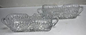 Set of 2 Shannon Godinger Crystal Table Top Utensil Caddy Spoons Forks Knives - Picture 1 of 3
