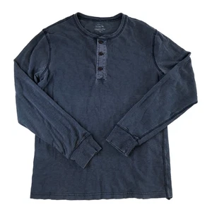 J Crew Factory Herren Garment Dyed Henley Hemd Langarm Blau Größe Small - Bild 1 von 13