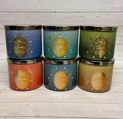 Bath & Body Works Set of 6 Disney Princess 3-Wick Candles - Image 1 of 4