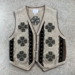 Christopher & Banks Vest M Hand Embroidered Boho Cottagecore Whimsigoth Granny - Picture 1 of 6