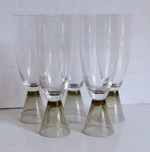 ROSENTHAL FORTUNA 5 COPAS DE CHAMPÁN CON BASE DE CRISTAL AHUMADO ELSA FISCHER-TREYDEN AÑOS 50 - Imagen 1 de 2