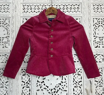 Blazer Chaqueta de Montar Vintage NIÑOS NUEVO CON ETIQUETAS Ralph Lauren Rosa Profundo Rojo Pana Foto 1 de 4