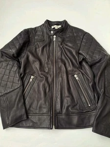 reiss leather jacket men Biker Rrp 349£ Medium Immaculate Condition - Picture 1 of 7