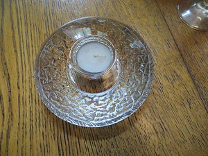 Candelabro votivo de cristal Orrefors "DISCUS" diseñado Lars Hellsten - Imagen 1 de 2