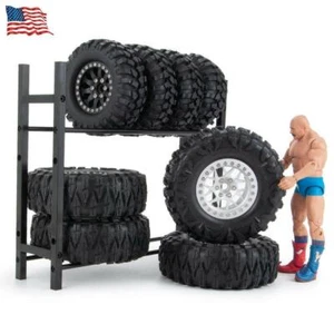 Estante de almacenamiento de neumáticos de repuesto de metal para coche sobre orugas Wraith SCX10 1/10 RC - Imagen 1 de 8