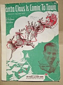 Santa Claus is Comin to Town by J Fred Coots / Gillespie Vtg Sheet Music (1934) - Picture 1 of 3