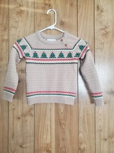 Tommy Bahama Toddler Girl Grey Christmas Sweater Sz 5-6 - Picture 1 of 5