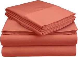 700 Thread Count Egyptian Cotton Material Sheets, Modern Solid Deep Pocket 4 Pie - Picture 1 of 3