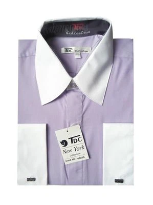Nueva Camisa de Vestir Para Hombre Elegante Puño Francés Dos Tonos 10 + Colores M a 4X Nueva 03F2 Foto 1 de 4